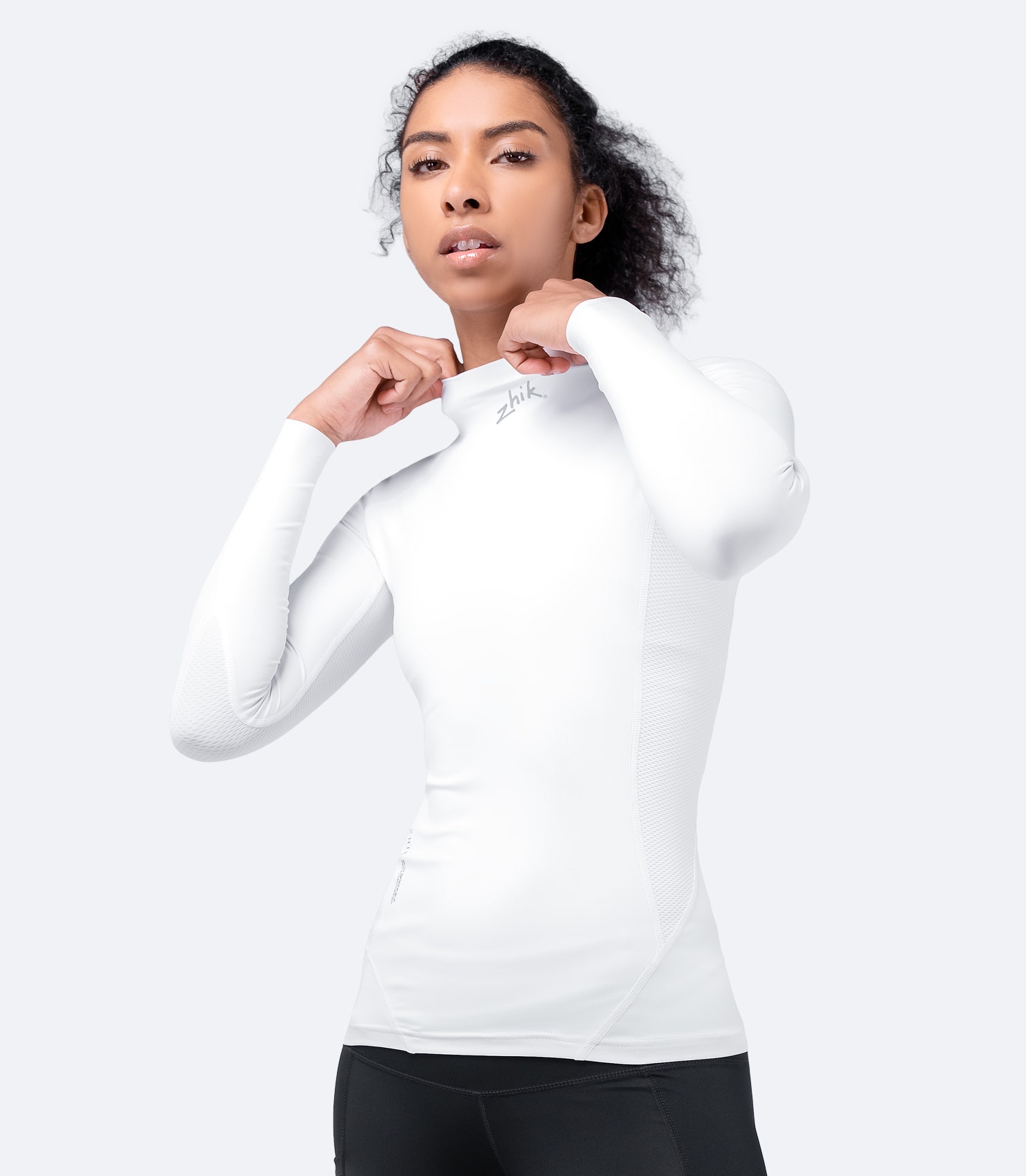 Womens White Eco Spandex Long Sleeve Top | Zhik Spain